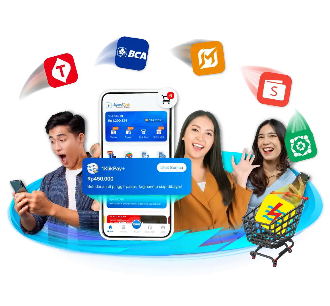 1KlikPay+ Bayar Tagihan, Transfer & Top up seperti Checkout di Marketplace!